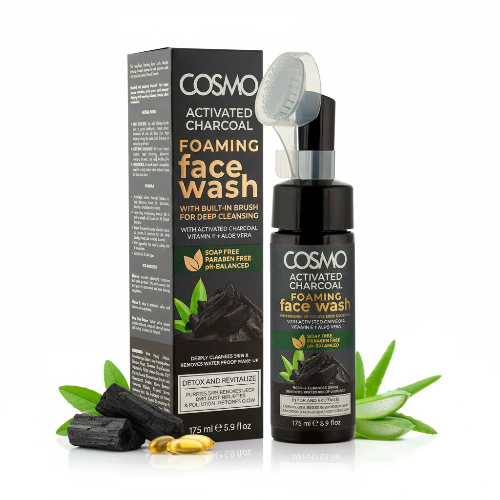Activated Charcoal Foaming Face Wash COSMO 175ml - Image 3
