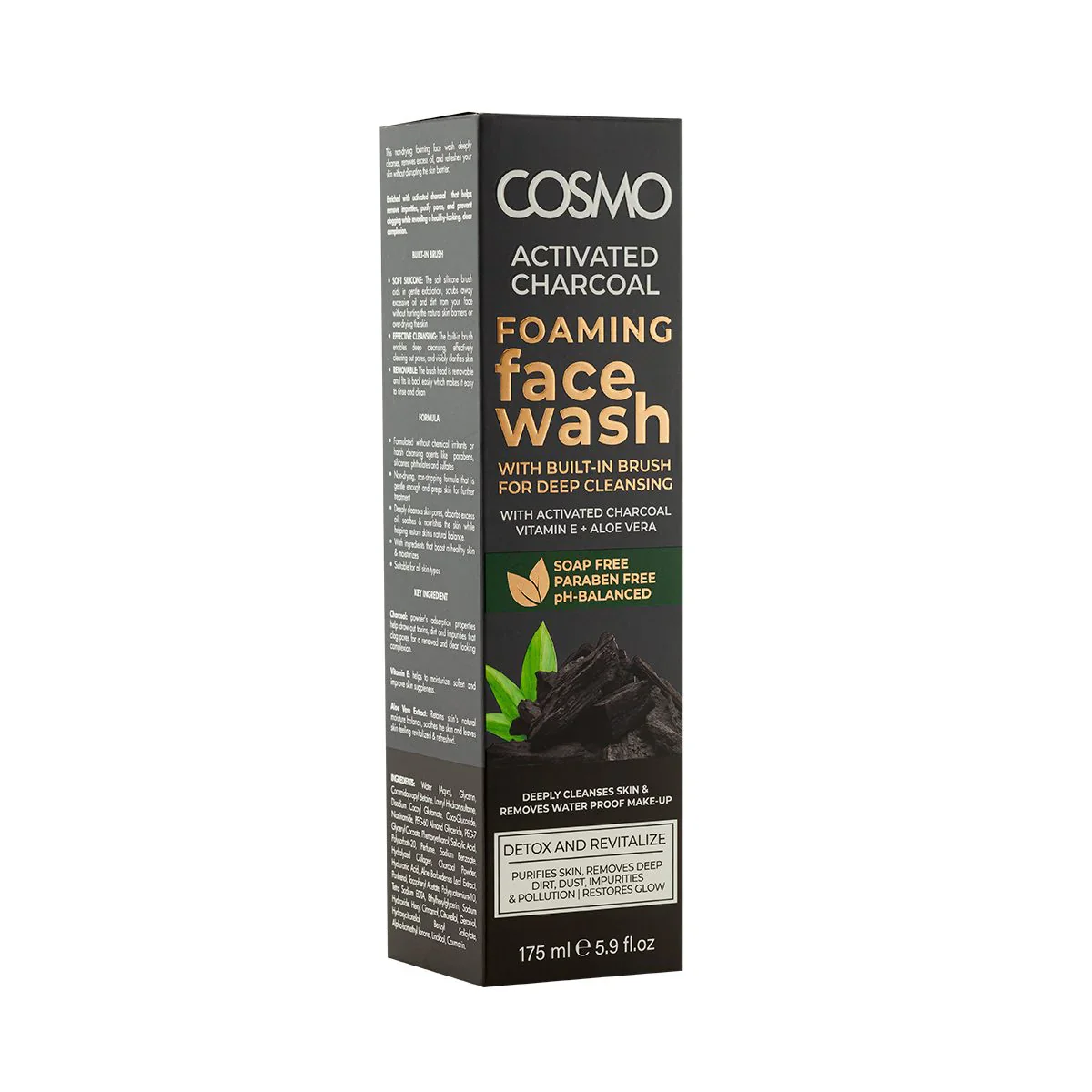 Activated Charcoal Foaming Face Wash COSMO 175ml - Image 5