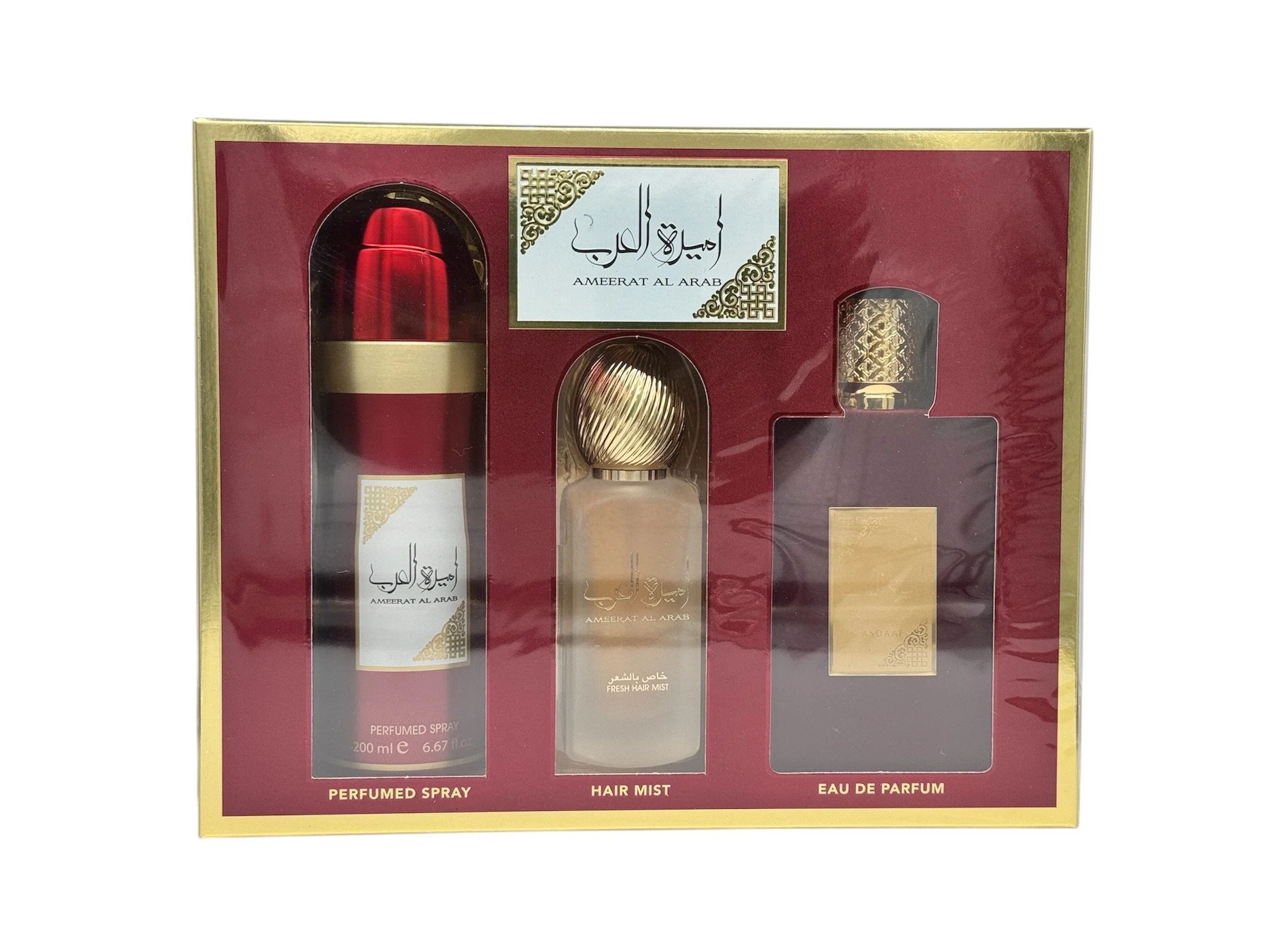 Estuche Ameerat al Arab Asdaaf 100ml + Hair mist 50ml + Spray perfumado 200ml