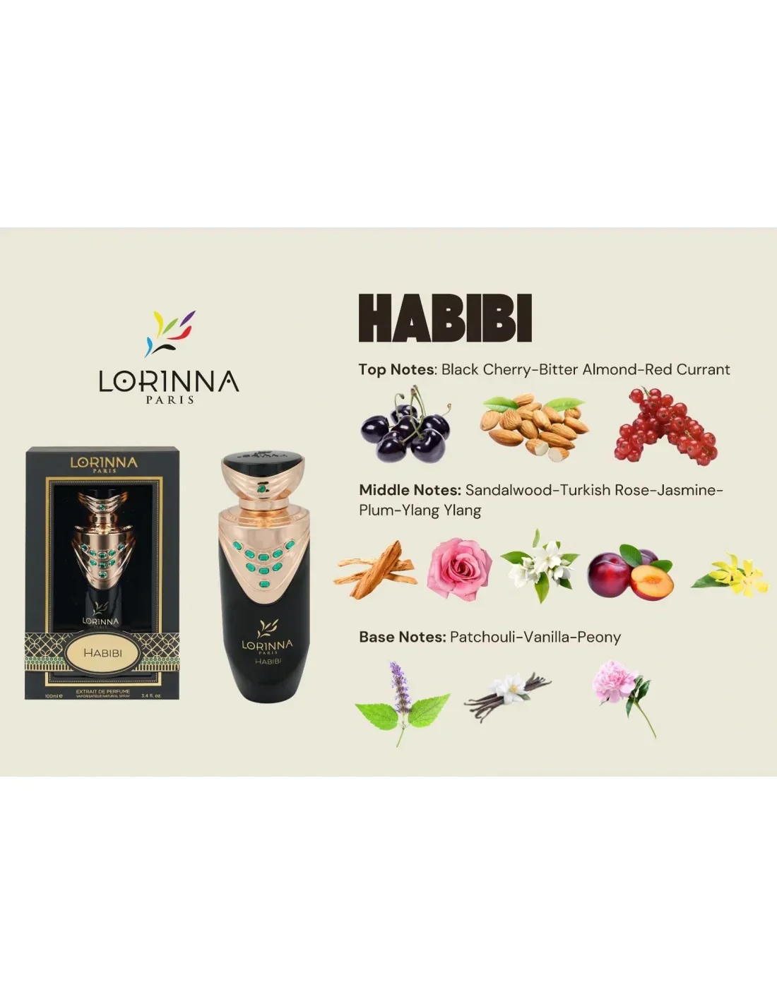 Habibi Extrait De Perfume Lorinna 100ml - Muestra 10ml - Image 2