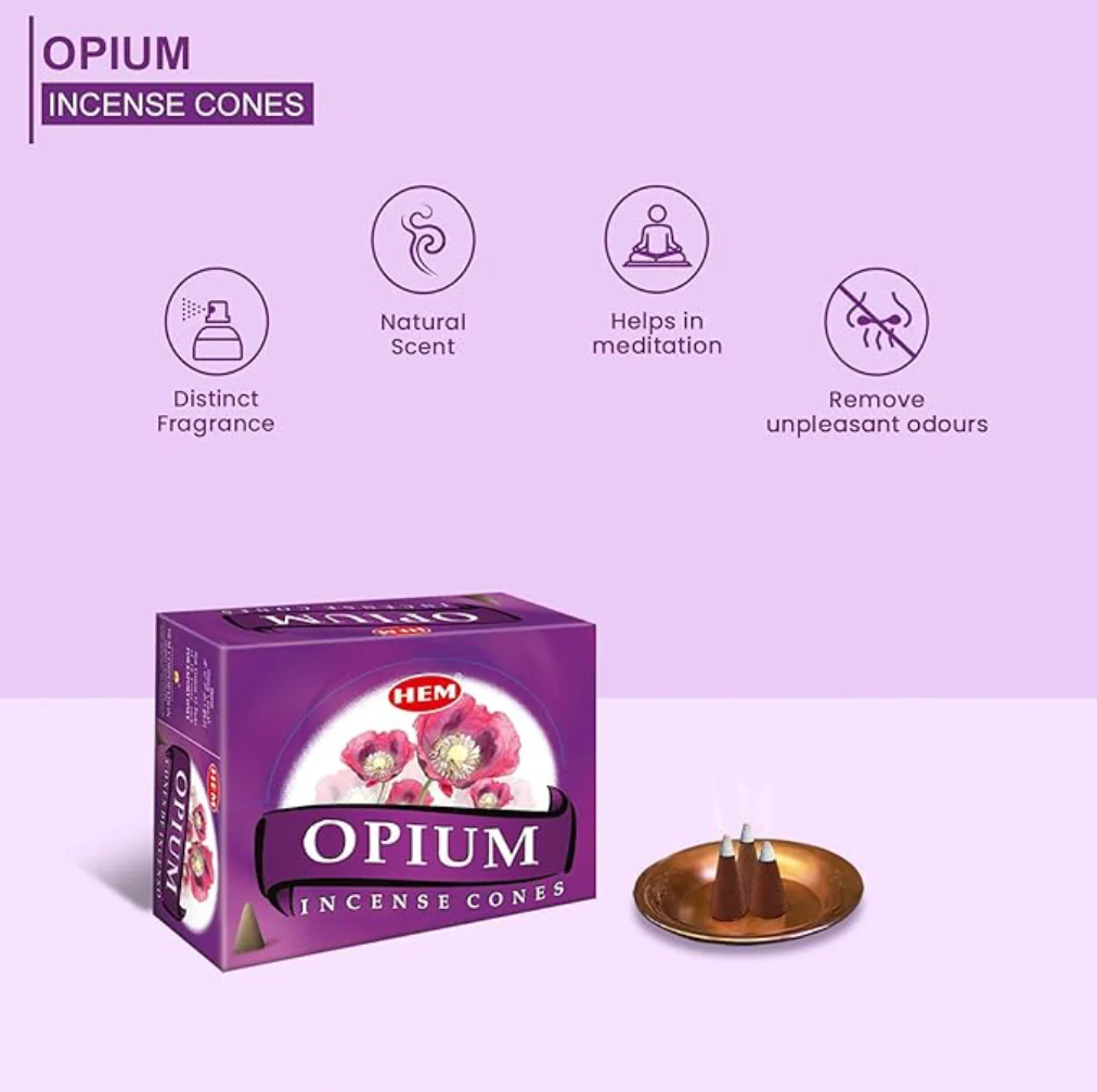 Opium Conos de Incienso HEM 25gr (10 conos) - Image 2