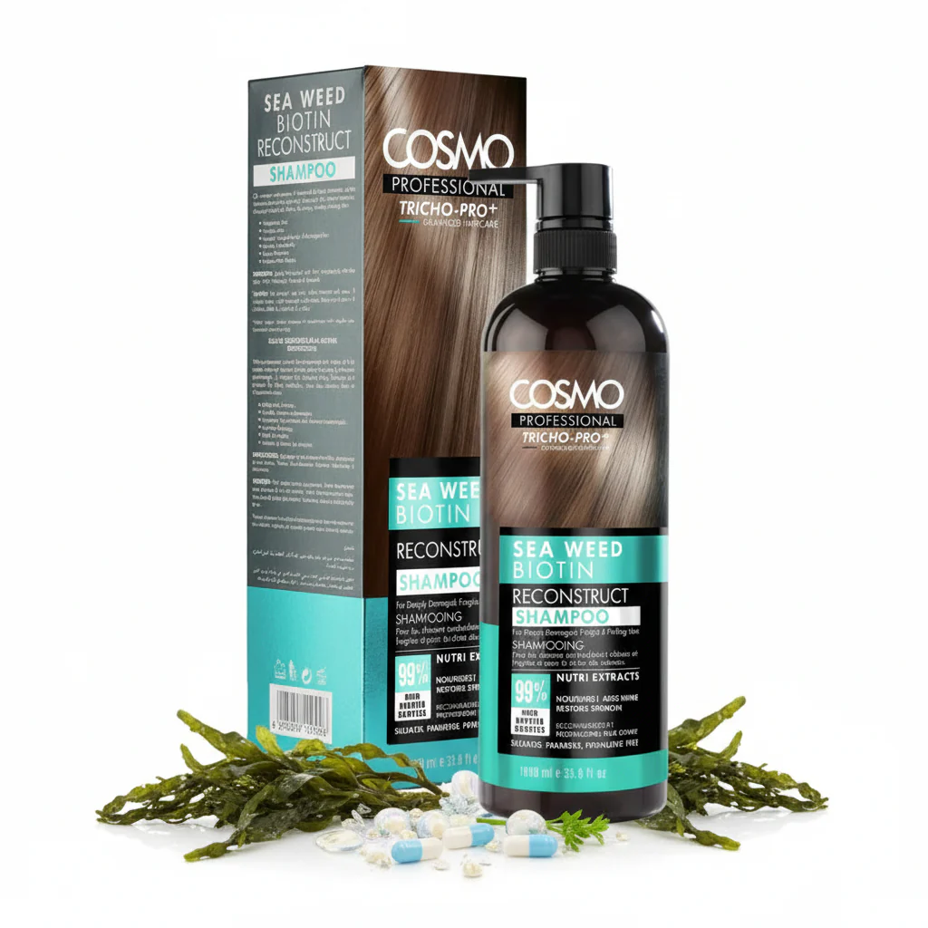 Professional Sea Weed Biotin Reconstruct Shampoo COSMO 1000ml