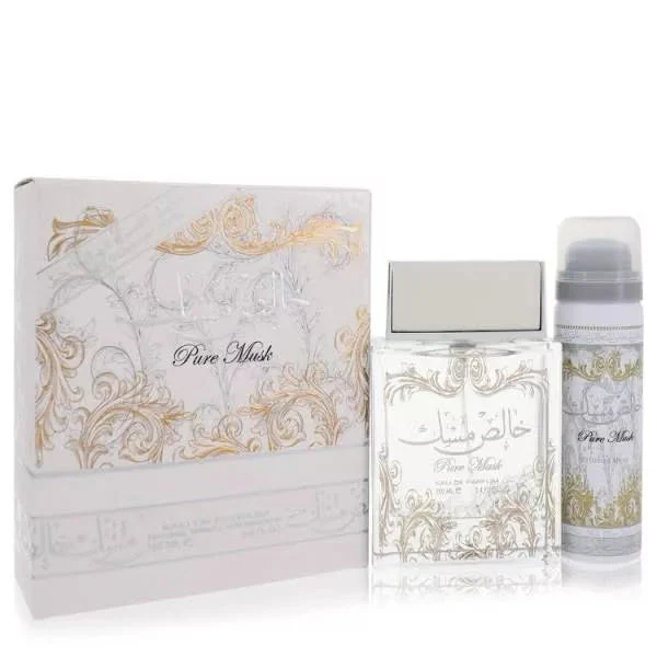 Pure Musk LATTAFA + Deo 50ml - Muestra 3 ml