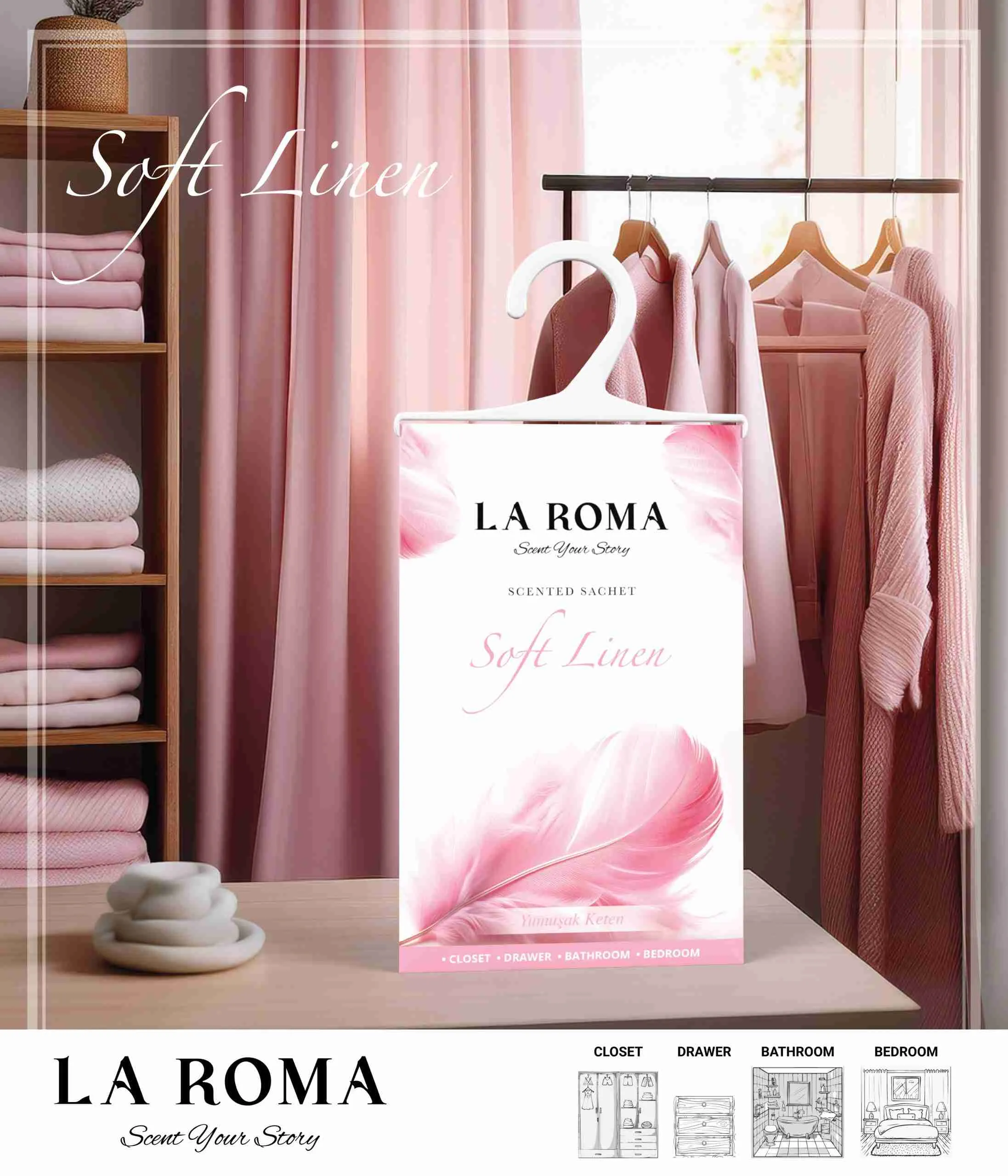 Soft Linen Ambientador Armario LA ROMA 26gr - Image 2