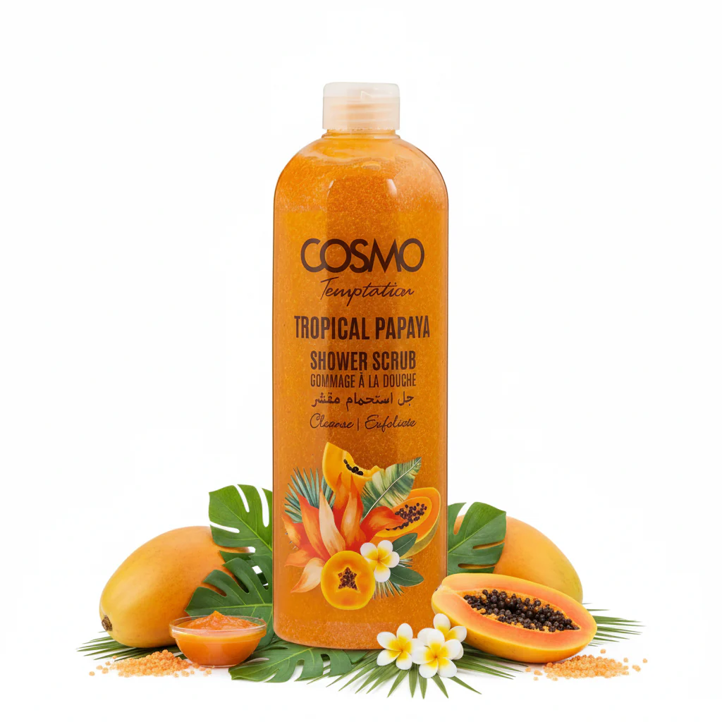 Temptation Tropical Papaya Shower Scrub COSMO 1000ml - Image 2